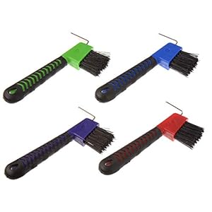 4Pcs Horse Hoof Pick Brushes, with Soft Touch Rubber Handle