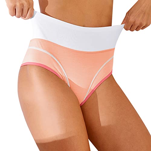 jieGorge Calzoncillos de color patchwork para mujer, bragas de seda de hielo. Ropa interior de algodón.