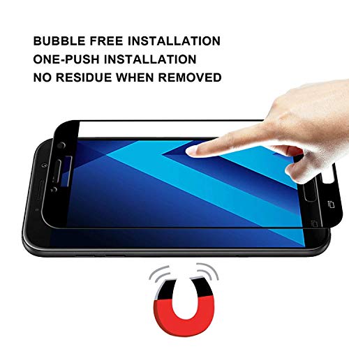 Image of Screen Protector for Samsung Galaxy A7 (2017) (Black) Tempered Glass Edge-to-Edge 6D Screen Guard With Installation Kit