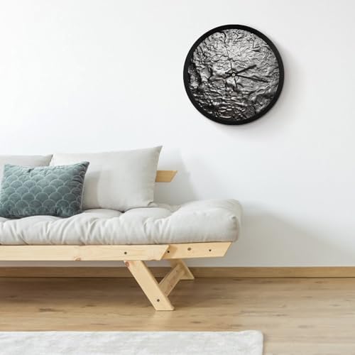 Horloge murale numérique à texture argentée pour grand salon - 5