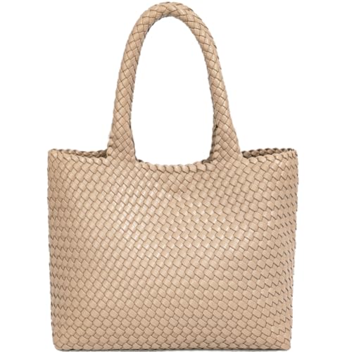 Image of JINMANXUE Fashion Woven Bag Shopper Bag Travel Handbags and Purses Women Tote Bag Large Capacity Shoulder Bags