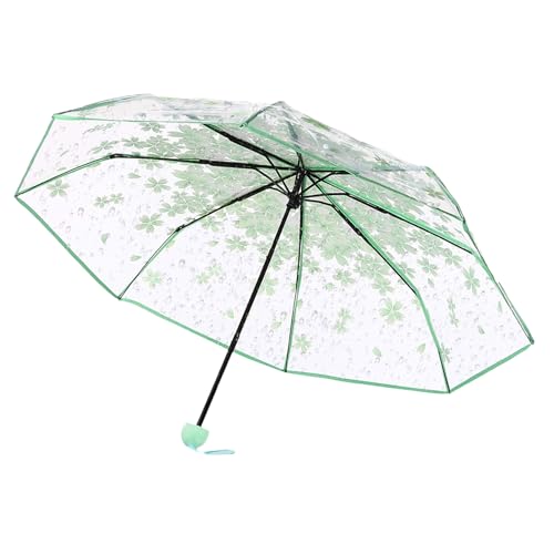 Xujuika Ombrello Trasparente | Ombrelli A Cupola Portatili E Leggeri Con Fiori Di Ciliegio | Ombrello Da Principessa Romantico Alla Moda | Ombrelli Pieghevoli Da Donna Per Donne E Ragazze