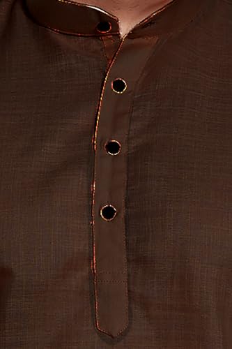 Image of DIVISIVE Men's Plain Cotton Blend Linen Slim Fit Kurta Pyjama Set