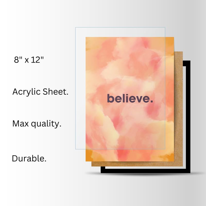 Image of Wall Framed Posters | 8x12 inch size | Motivational Quotes Posters |Motivational inchBelieve inch Photo Frame - Inspirational Wall Decor for HomeMotivational Quotes Frame, Office, or Study Room