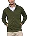 Hoefirm Sweat Zipper Homme sans Capuche Cardigan Chandails Sweatshirt Polaire Vest à Léger Vêtements Sport Poches Vert XXL
