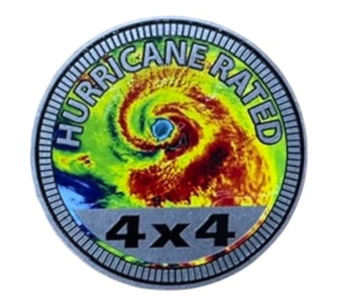 Image of Hurricane Rated - Solid Stainless Steel Metal 4x4 Badge Designed for Any 4x4 Vehicle - Made in The USA by CUSTOM4X4BADGES