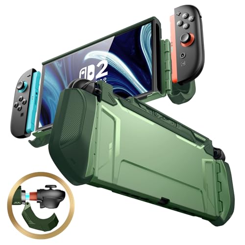 mumba Cover per Nintendo Switch 2 2025 Compatibile con la Base, [Serie Blade] Custodia Protettiva con Impugnatura in TPU, Accessori Compatibili con Switch 2 (Verde)