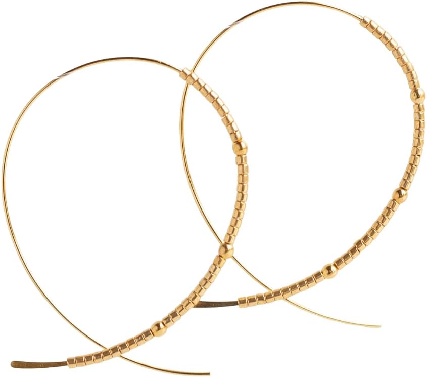 Lenny & Eva Confetti Earrings in Delicate Miyuki Glass and Gold Plated Beads, 2-3mm Collections