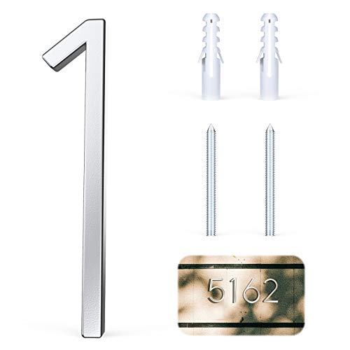 5 Inch Silver House Number Zinc Alloy Number Christmas Delicate Modern Number Garden Door Mailbox Decor Number with…