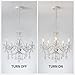 AMZASA Crystal White Chandelier, Ceramic White Hanging Pendant Light,Crystals Pendant and Glass Dish,5 Light Crystal Chandeliers for Ceiling Medallions,Wedding,Dining,Kitchen, Foyer,Mini