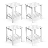 GREENVINES Adirondack - Juego de 4 mesas auxiliares para exteriores, porche