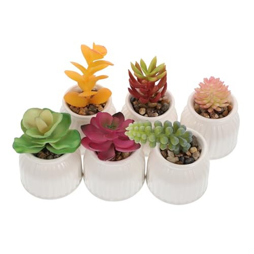 Alipis 2 Juegos Planta En Maceta Verde Artificial Decoración Pequeñas Plantas Artificiales Plantas Suculentas Artificiales Plantas De Interior Artificiales Lavabo De Cerámica 6 Piezas * 2