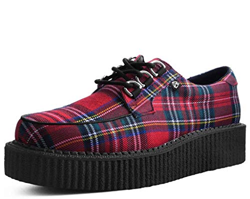 T.U.K. Shoes T2264 Unisex-Adult Creepers, Red Tartan Anarchic Creeper - US: Mens 8 / Women 10 / Red/Fabric