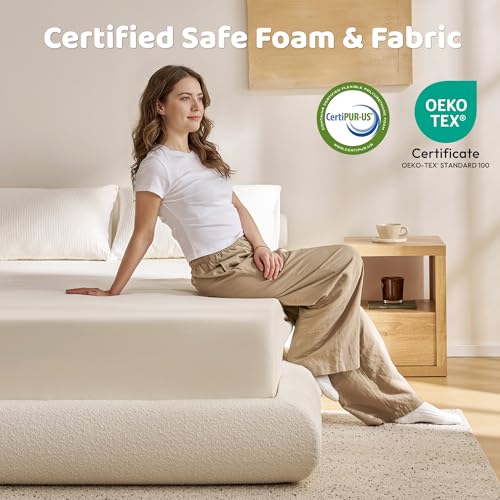 Image of RECCI AirFrame Half-Moon Upholstered King Platform Bed Frame, Minimalist Boucle Curved Arched Base, 5 Inch Fully Round Cushioned Foam, No Box Spring Needed, Easy Assembly | Round Shaped