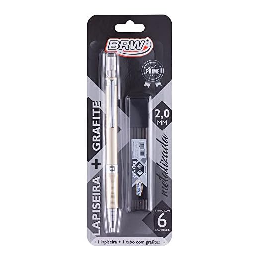 Lapiseira Metalizada Dourada + Grafite 2.0mm, BRW