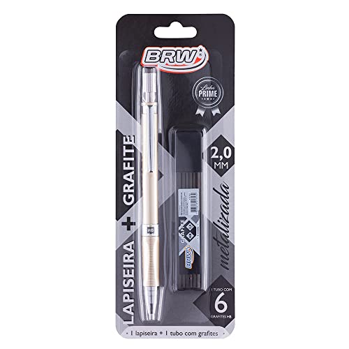 Lapiseira Metalizada Dourada + Grafite 2.0mm, BRW