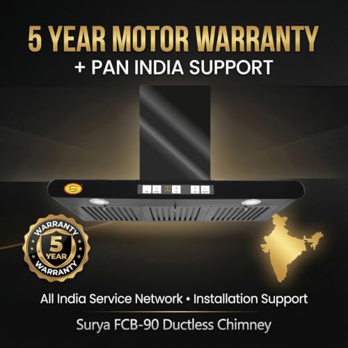 Image of Filterless Kitchen Chimney Model FCB-90 in T-Shape with Baffle Filter