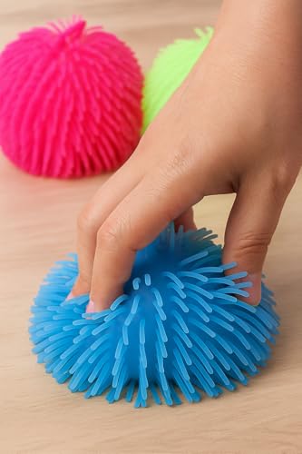 FLYPOP'S - Leuchtender Igelball - Kermess-Spiel - 038093 - Sortierte Farben - Kunststoff - Pufferball - Geburtstag - Freizeitspiel - 22 cm22 cmAb 3 Jahren