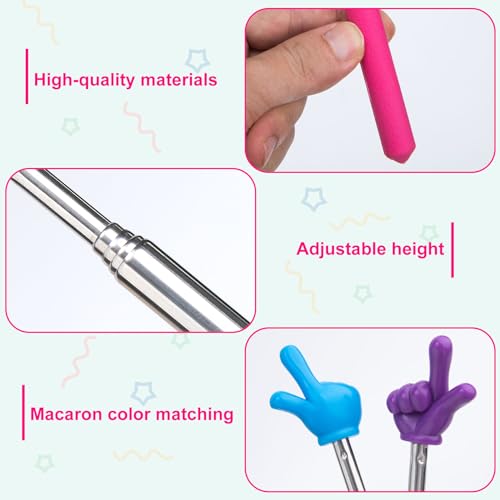 Pndeyo 5 peças de ponteiros retráteis para professores para leitura em sala de aula, bastão de ponte