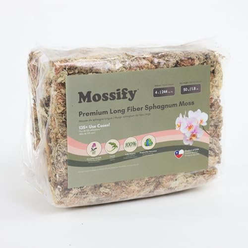 Mossify Premium Sphagnum Moss for Plants 5kg, 11 lbs - Moss for Plants Indoor & Outdoor – Moisture Retaining & Long Lasting – Ideal Sphagnum Moss for Reptiles, Terrariums, Gardening, Clean Habitat