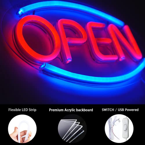 Open Neon Sign Lights 18'X 8.7' Big Led Wall Light Art Decor Novel Night Neon Lamps Powered By Usb Wire For Bedroom,Home,Bars,Cafes,Party,Christmas,Holiday Decorations #TOP3