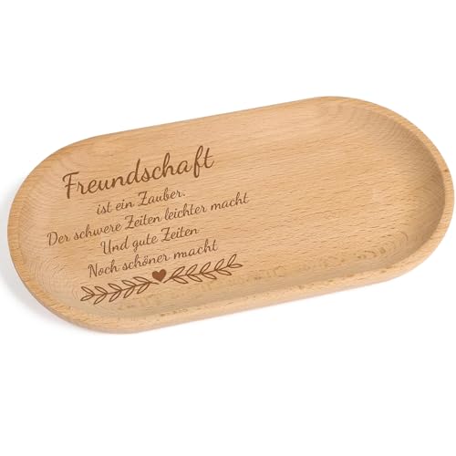 Beste Freundin Geschenke, Geschenk Freundin, Holz Tablett Mit Gravur, 23x10x1.5 cm, Tablett Mit Gravur Freundschaft Geburtstag Weihnachten Kleine Aufmerksamkeit Holz Deko Freundschaftsgeschenk