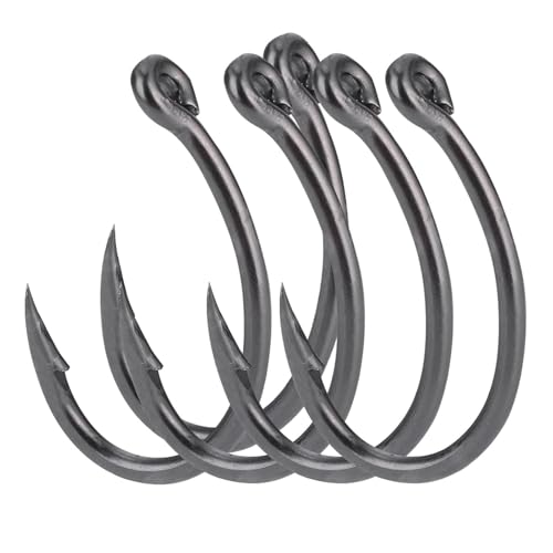 aqxreight 30pcs Perforated Barbed Carbon Steel Hook Fishhook for Sea Fishing Quality Carbon Fishi FishhookFishing HookHookHook for FishingSea Fishing Hook (10)