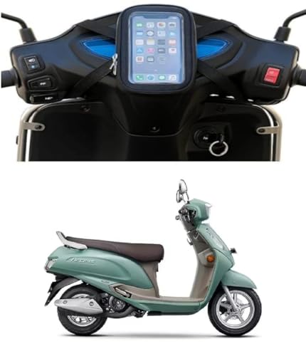 Image of Scooter Mobile Phone Holder Bag with Transparent Touch Screen Window, Compatible with Suzuki Access