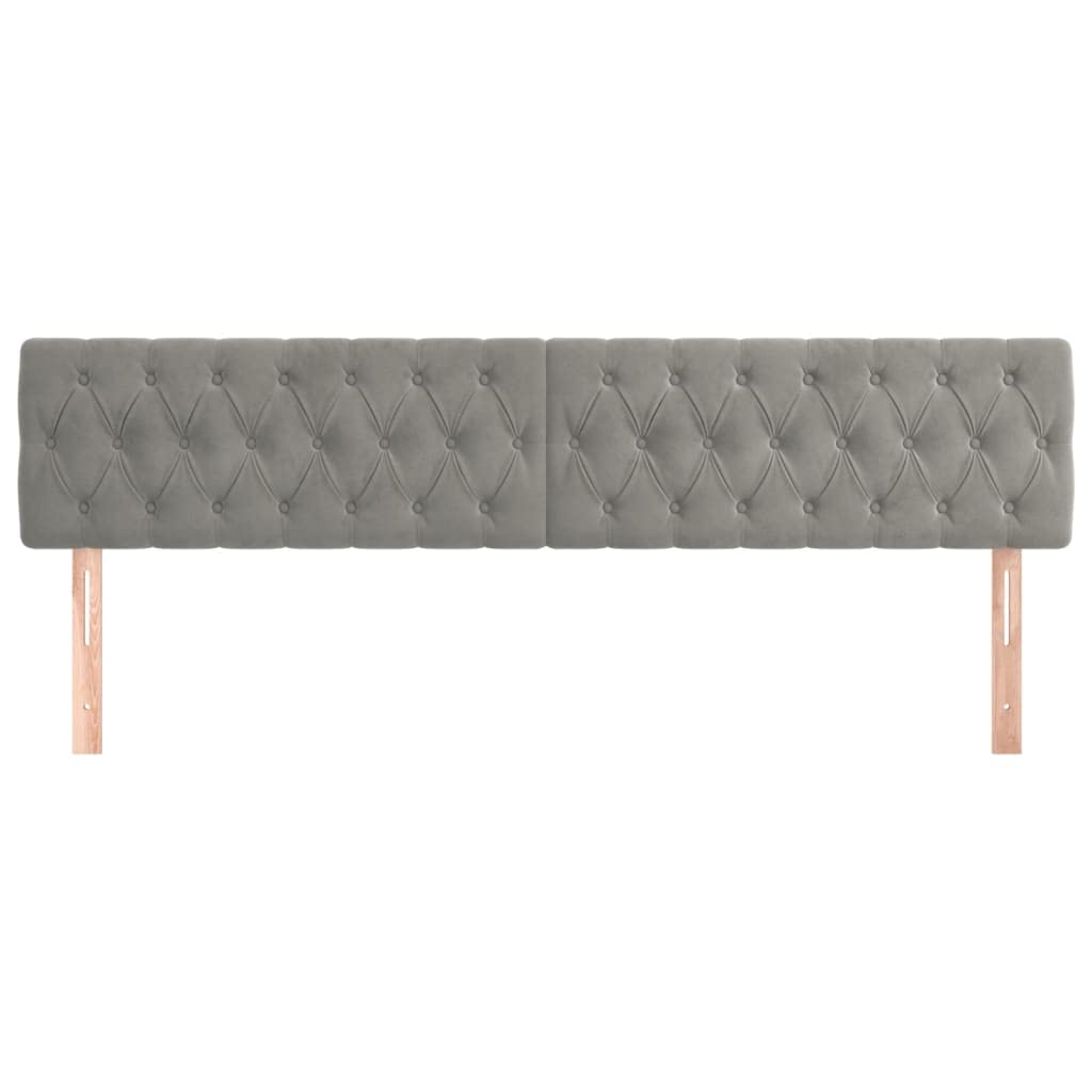 vidaXL Kopfteil Polsterkopfteil Bettkopfteil für Bett Betthaupt Bettgestell Bettrahmen Schlafzimmer Bettzubehör Hellgrau 180x7x78/88cm Samt