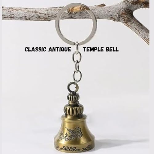 Image of Good Luck Keychain for Men and Women Tibetan Guardian Bell Metal Key Chain for Bike, Car, Scooty and Bag Keychains & Keyrings Classic Antique Temple Bell Keychains Birthday Gift