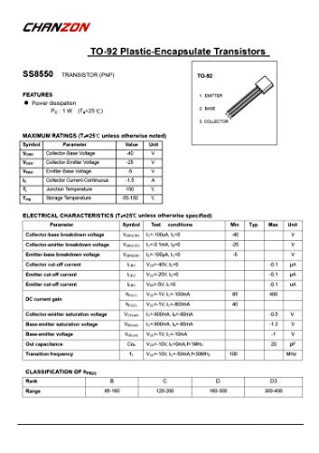 Chanzon SS8550-TO-92-100 To-92 Pnp Power Bjt Bipolar Junction Transistor thumb #3