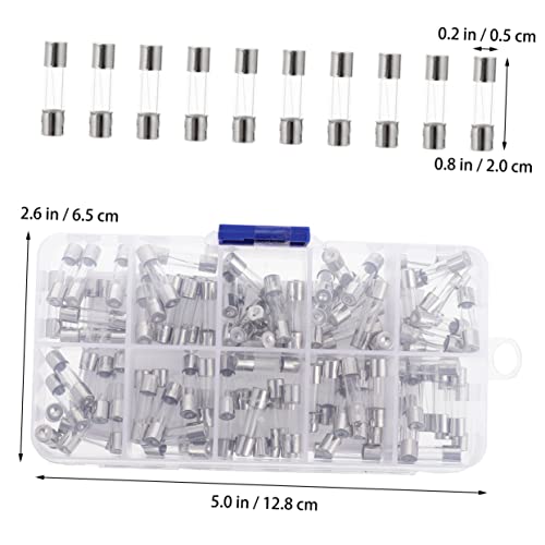 LIFKOME kit de 100 fusibles de vidrio 5x20mm de acción rápida para protección de circuitos eléctricos miniatura 3