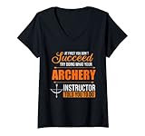 donna try doing what your archery instructor - tiro con l'arco maglietta con collo a v