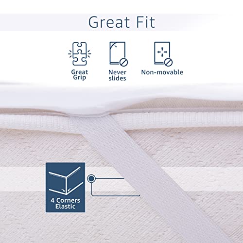 Amago - Mattress Protector with 100 Percent Cotton Front and PU Membrane Back, 180 x 200 cm - White - Image 2