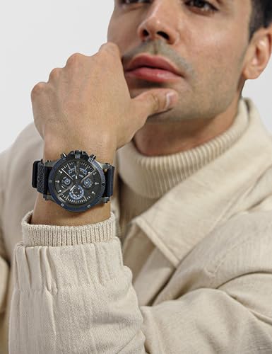 Image of Police Black Dial Multifunction Silicone Strap Watch for Men