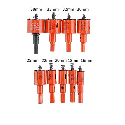 Set de 9 brocas hss 16-38 mm para metal y madera miniatura 6