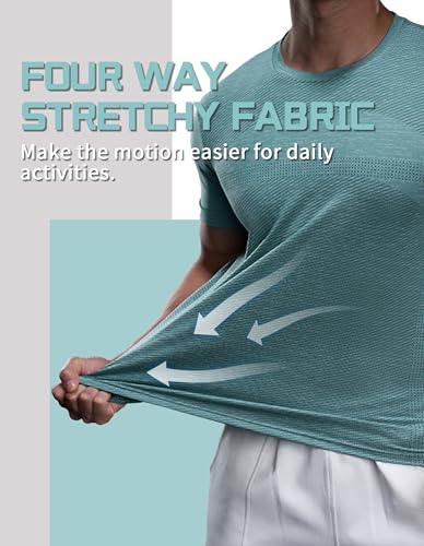 AhaAha Selected Softest Quick Dry Short Sleeve Crew Neck Men's T-Shirt Utmost Breathable Comfort Moisture Wicking Tee2