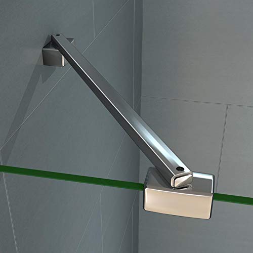 Mamparas de Ducha Frontales Puerta Fijo WALK IN Antical 8mm Cristal Barra 45cm 50x200cm