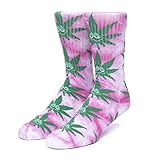Huf Mens Tiedye Green Buddy Plantlife Socks, Magenta, OFA