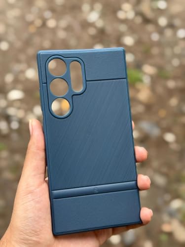 Image of NIUKIN Super Frosted Shield Pro Soft Back Case for Samsung Galaxy S24 Ultra | Shockproof Scratchproof Cover (Blue Titanium)