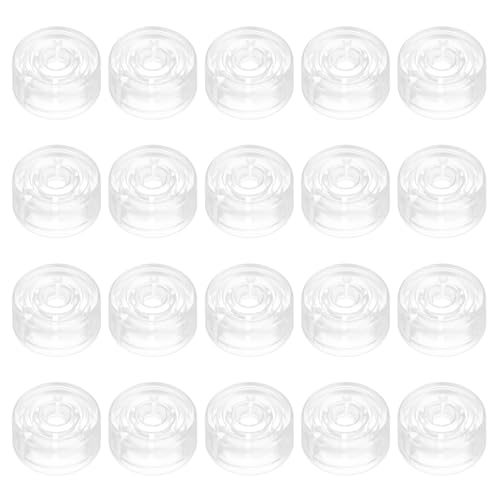 QUARKZMAN 20 Pcs Tapas de Interruptor de Pie para Pedal de Guitarra Tapas de Botón de Pedal Cubierta Superior de Interruptor de Pie de Plástico 3/8' para Botones de Pedal, Transparente