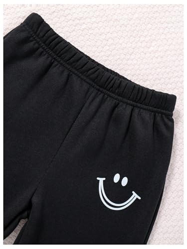 WDIRARA Girl's Graphic Elastic Waist Sweatpants Workout Joggers Thermal Pants3