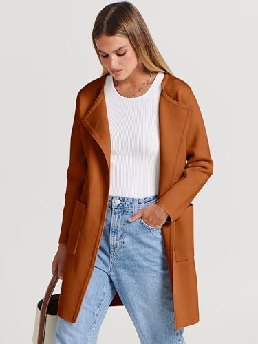 Image of ANRABESS Womens Cardigan Sweater Open Front Knit Long Coatigan Dressy Casual Jacket Coat 2026 Fall Outfits Classy Clothes