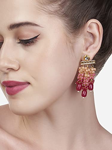 Traditional Drop Earrings with Clustered Beads