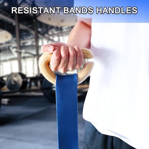 Image of Wooden Resistance Bands Handles Versatile Exercise Handles with Anti-Slip Grip Tapes for Elastic Band Workouts Home Gym Strength Training and Full-Body Workouts