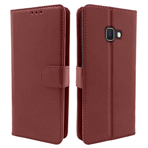 Pikkme Samsung Galaxy J7 Prime Flip Cover Magnetic Leather Wallet Case Shockproof TPU for Samsung Galaxy J7 Prime (Brown)- Best and cheap mobile covers in India