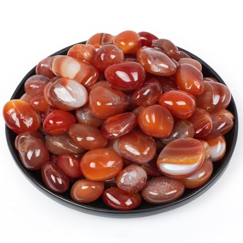 Image of Red Agate Healing Crystal Stone Set - 24 Pieces, 0.6 inch Natural & Polished Stones for Healing, Meditation, Reiki, Chakra, Crafting & Decoration