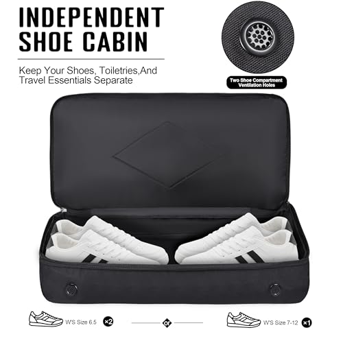 MOZETO Black Duffle Bag for Men