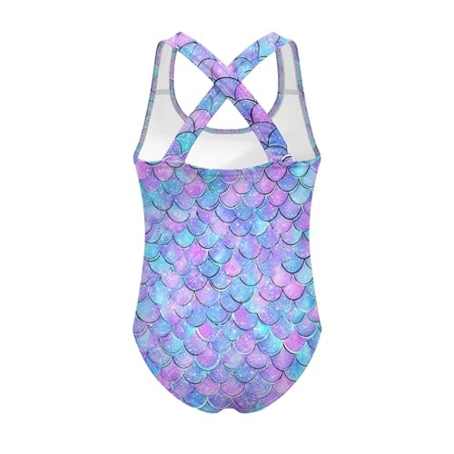 Image of One Piece Swimsuit for Girls Kids Quick Dry Bathing Suit with Crossback Strap Summer Beach Swimwear Size 5T-14