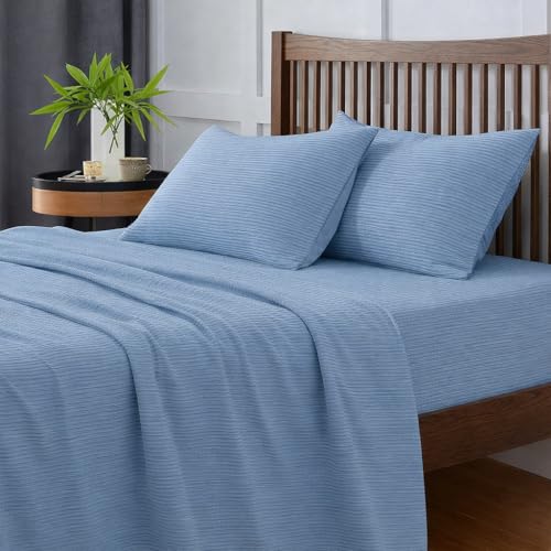 Image of Cotton King Bedsheet with 2 Pillow Covers | 100% Pure Cotton | 300 Thread Count | Soft & Breathable |102x108 inch - Aqua Blue